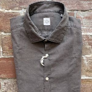 GMF 965 Brown Linen Button Down